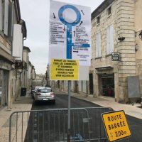 Travaux rue Nationale à Lectoure : mise en place d'une signalétique